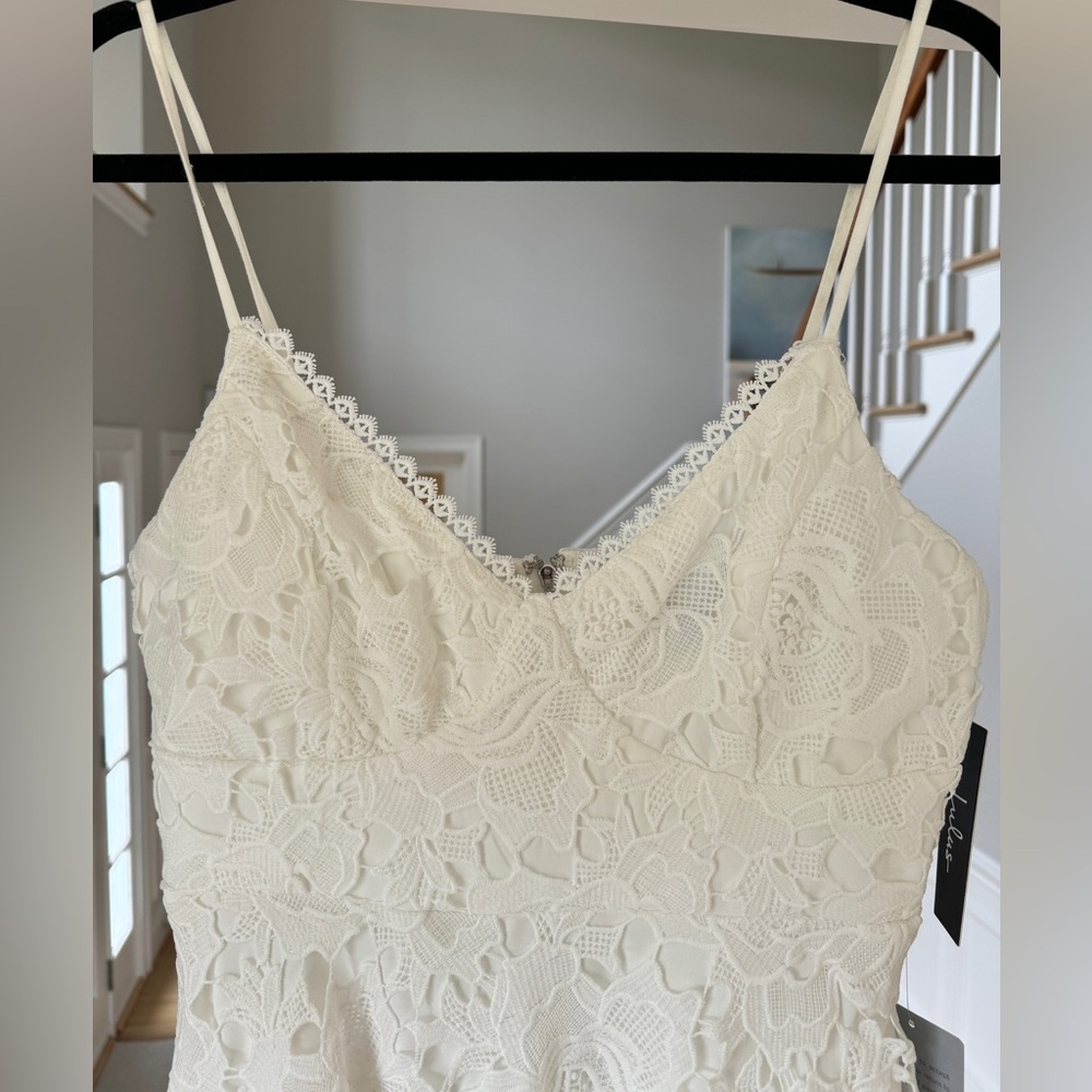 Lulu’s Nora Lee White Sleeveless Lace Midi Dress With Pockets - Picture 5 of 12